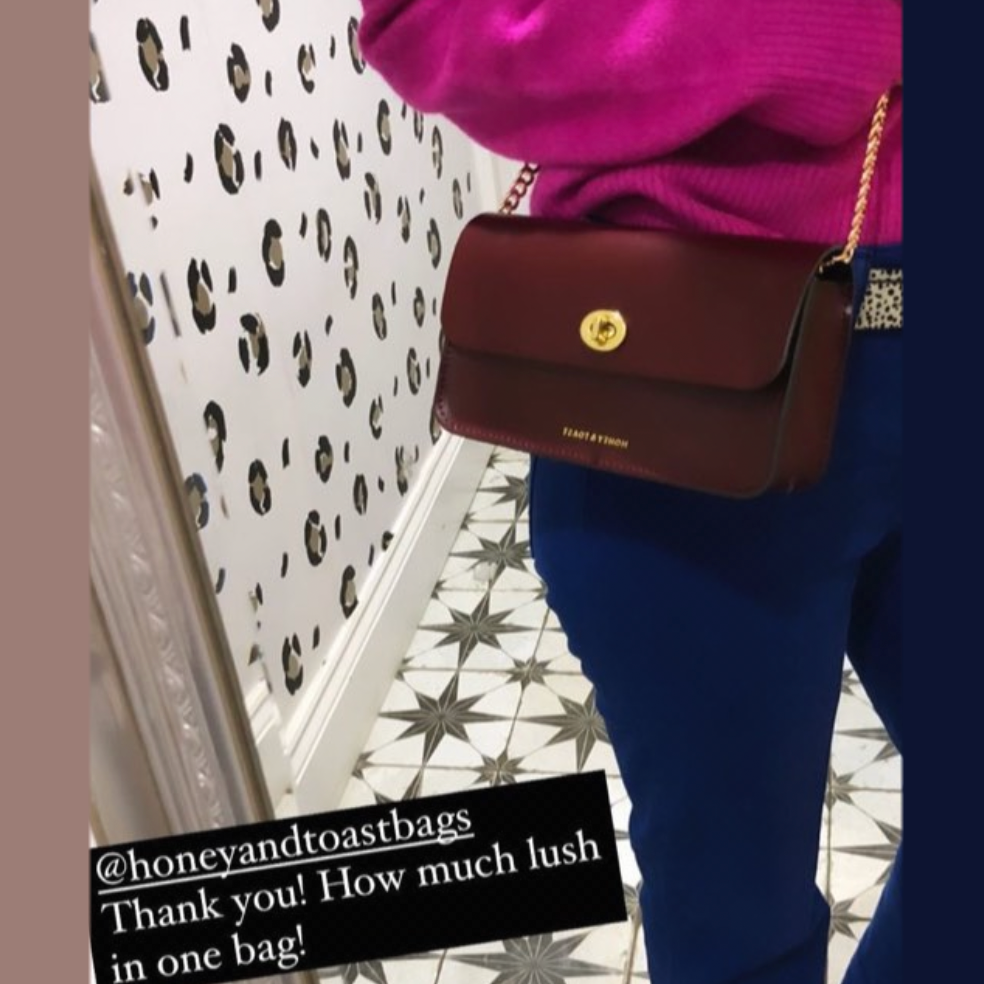 https://www.honeyandtoast.co.uk Mini Eddie shoulder bag damson SHIPPING 30th Sep