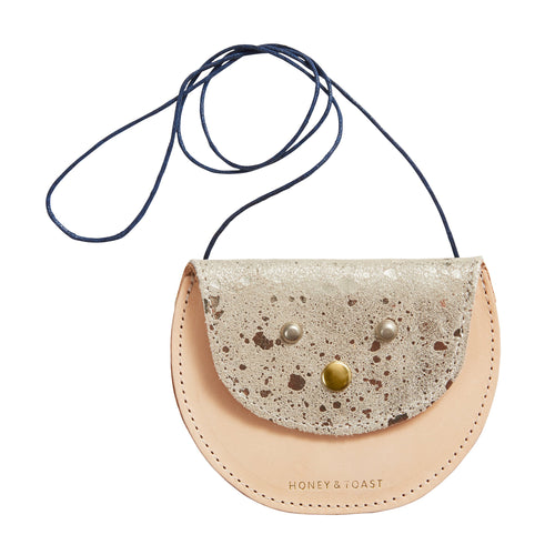 https://www.honeyandtoast.co.uk Pippin coin purse pale gold & nude