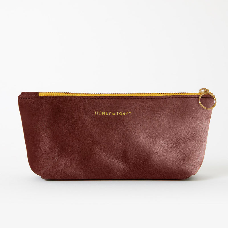 https://www.honeyandtoast.co.uk women's leather purse Cora zipped case conker SAMPLE SALE